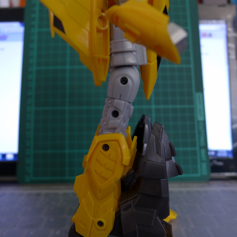 Once the last screw is tightened, check at both side of Jinbu's legs.